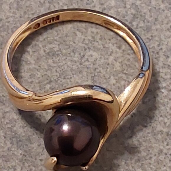 TAHITIAN PEARL14 KT. GOLD RING, VINTAGE 1990 BEAUTIFUL RING - Picture 8 of 15